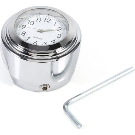 Horloge De Guidon - 4,5 cm - Étanche Et Résistante Aux Chocs - Pour Guidon 22 mm (7/8") - Moto Cruiser Chopper - 1 Pièce (1/4)