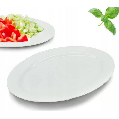plateau en céramique blanche 30 cm TR-23-045B