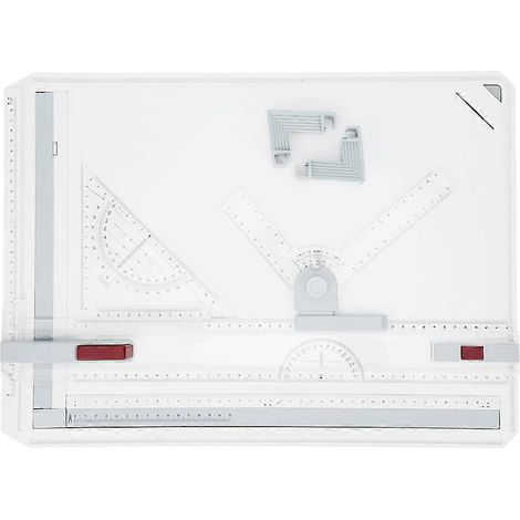 Pro A3 Zeichentisch mit Clear Lineal, Parallelbewegung und einstellbarem Winkel