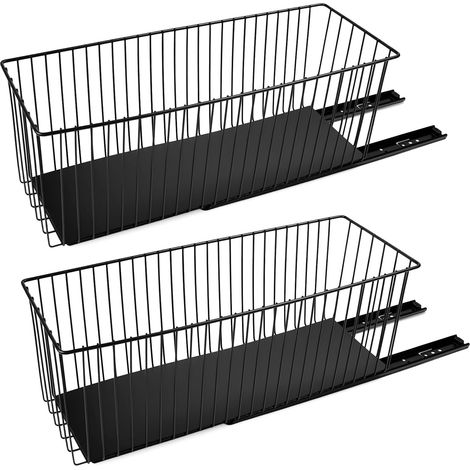 Organizer magnetico scorrevole per cassetto, ideale per cucina e frigorifero, in ferro nero, dimensioni 31,5x20x12,5 cm. Perfetto per riporre spezie, accessori da cucina e prodotti per la casa. (1/5)