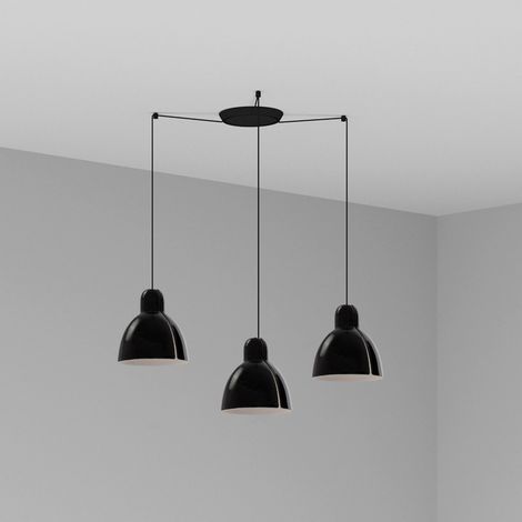 Lampe à suspension VENICE 200 3L noire