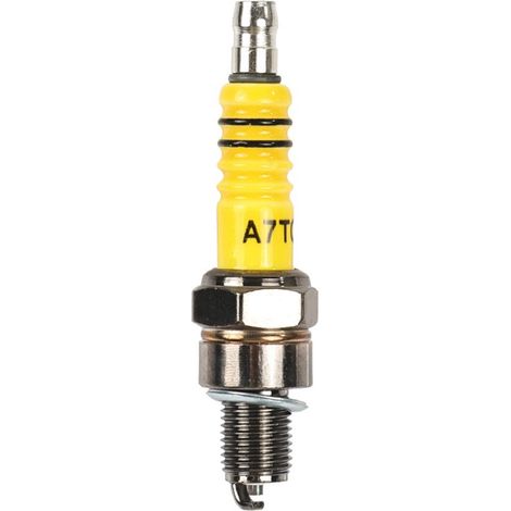 Bougie d'allumage jaune A7TC pour moteur 50cc, 70cc, 90cc et 110cc (pièce d'allumage EFI) (1/2)