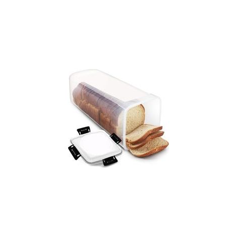 Caja de almacenamiento transparente para pan, ideal para pan de molde, se puede colocar sobre la encimera o en el congelador. - Crezuo