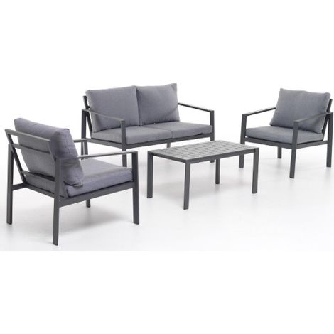Salottino set sofa alluminio mod. Atlanta 4 pz antracite 4 pp