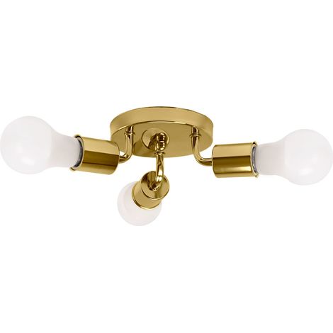 LÁMPARA de TECHO APP704-3C TRIPLE METAL ORO 3-PUNTOS de LUZ E27 20X20X8CM