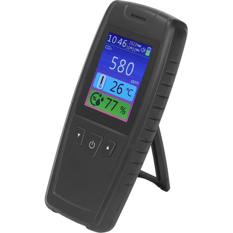 Kohlendioxid-Detektor 3-in-1-Raumluftqualitätsmonitor Tragbarer CO2-Monitor-Tester für CO2, Temperatur und Luftfeuchtigkeit (1/5)