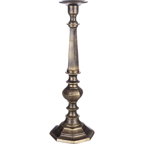 candelabro chandana a fuoco bianco con varie misure di altezza realizzato in alluminio -Ø17 x h 53cm / Brunito (1/3)