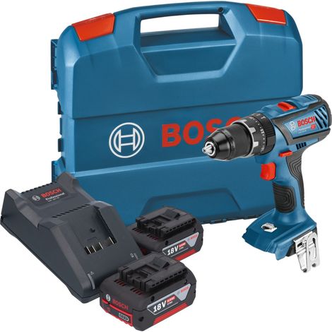Perceuse-visseuse à percussion sans fil Bosch GSB 18V-28 Professional 18 V 63 Nm + 2 batteries 4,0 Ah + chargeur + mallette L-Case