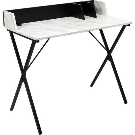 Bureau Effet Marbre "Brice" 90cm Gris (1/5)