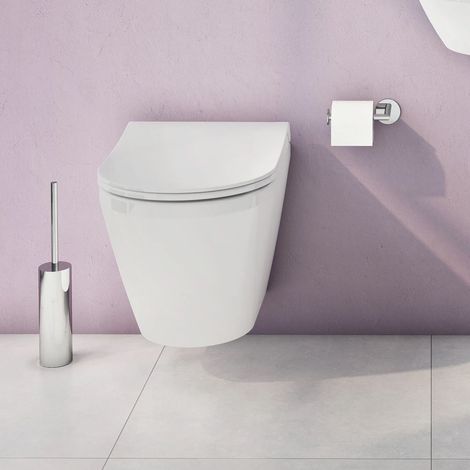 VitrA Integra Round Rimless Short Projection Wall Hung Toilet (inc Slim Seat) (1/5)
