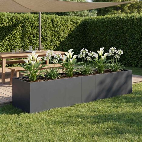 vidaXL Macetero de Jardín Gris antracita 280 x 80 x 60 cm (1/5)