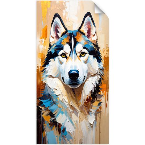 Selbstklebendes Poster – Wandsticker Sibirischer Husky Hund Tier 50x100 cm (1/3)