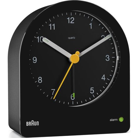 Braun BC22 Reloj despertador analógico Negro Amarillo diseño clásico (1/4)