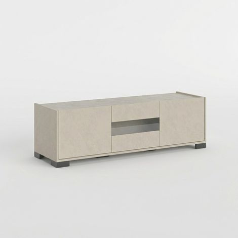 Moderner TV-Schrank 3 Türen 130x40x40 für Wohnzimmer Riflesso - Beige (1/3)