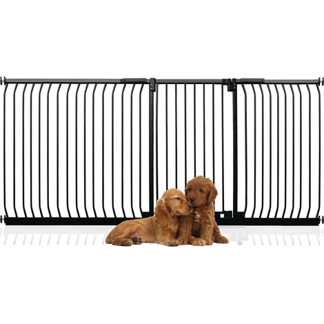 Bettacare Extra Tall Elite Dog Gate, 234cm - 243cm, Matt Black, Extra Tall 96.8cm in Height, Pressure Fit Pet Gate