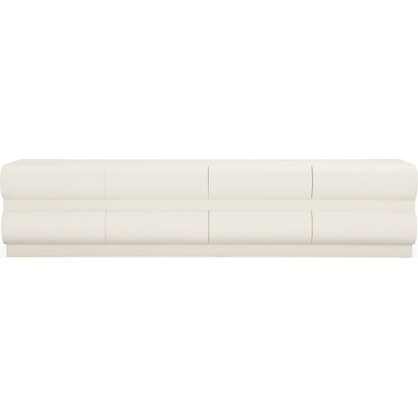 Meuble tv 8 tiroirs arrondis Mezade L180cm Crème