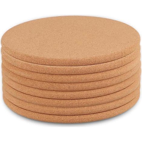 Lot de 8 sous-verres en liège, ronds, pour pots, casseroles, poêles, cuisine et restaurant. (1/5)