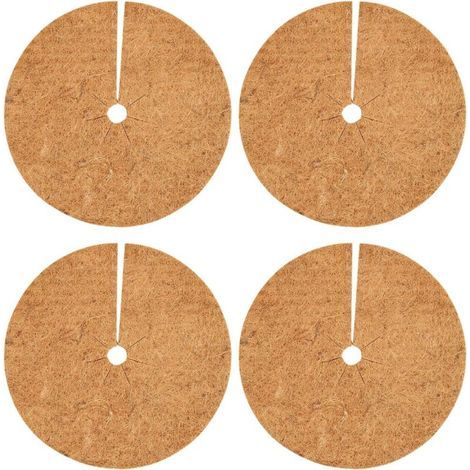 Set mit 4 Pflanzenabdeckungen aus Kokosnussschalen (25 cm Durchmesser) für Blumentöpfe, Unkrautvlies, Winterpflanzen im Freien (1/5)