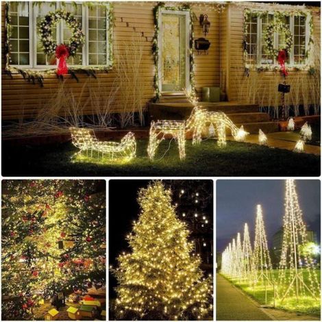 Guirlande lumineuse solaire - - 2 Pack - 7 m - 50 LED - 8 modes (1/4)