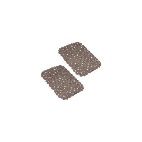 Lot de 2 Tapis Evier Cuisine Gris Clair, Tapis de Protege Evier Cuisine en PVC, 40x30cm Tapis Evier, Tapis D'évier en Forme de Galets pour Le Fond de L'évier de Cuisine