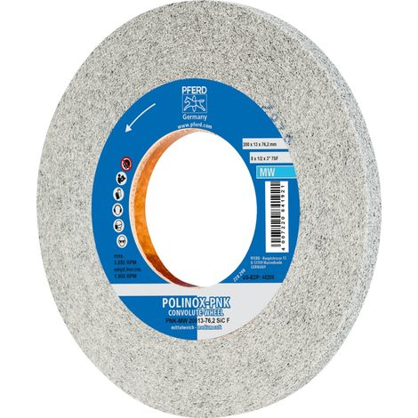 PFERD TOOLS POLINOX Gewickeltes Vlies-Rad PNK Ø 200x13 mm Bohrung-Ø 76,2 mm Mittelweich SIC Fein für Finish (1/3)