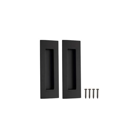 Poignées de porte coulissantes encastrées Malimali (lot de 2), en acier inoxydable, 150 mm, pour portes escamotables, portes de placard, portes de grange (noir mat). (1/5)