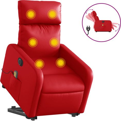 Maison Exclusive - Poltrona Alzapersona Reclinabile Elettrica Rossa in Similpelle (1/5)