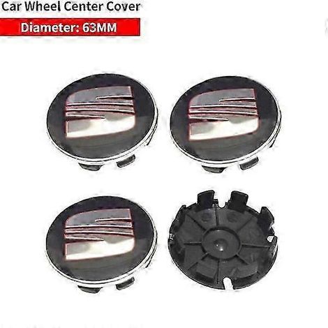 Quatre enjoliveurs centraux de roue de 63 mm, compatibles avec les enjoliveurs de roue Volkswagen SEAT