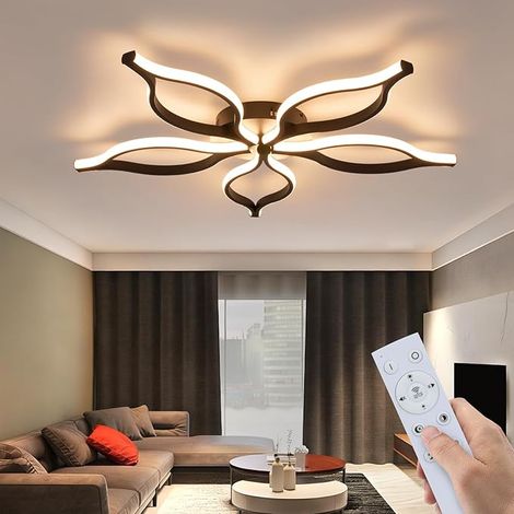 GBLY Plafón LED 80CM 75W Negro Regulable 3000-6500K Con Mando a Distancia Modo Noche Para Dormitorio Comedor Sala