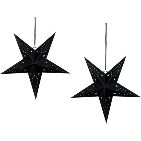 Set di 2 stelle LED in carta nera 45 cm Motti (1/5)