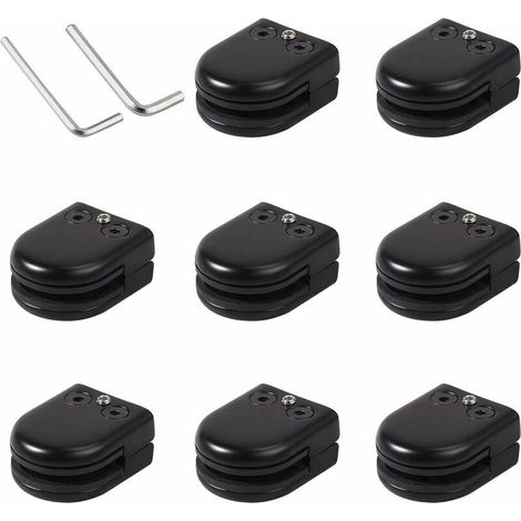VURAHOME - 8pcs Pince de Verre 8-10mm en Acier Inoxydable Porte-Verre Clip en Verre Support en Verre Réglable Connexion Arrière Plate pour Balustrade Salle de Bain Escalier Fenêtre (1/5)