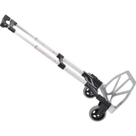 Chariot diable pliable leger telescopique charge 70kg en aluminium argent-noir (1/5)