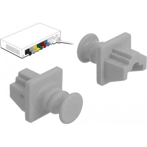 Delock Cubierta antipolvo para RJ45 hembra, 10 unidades gris