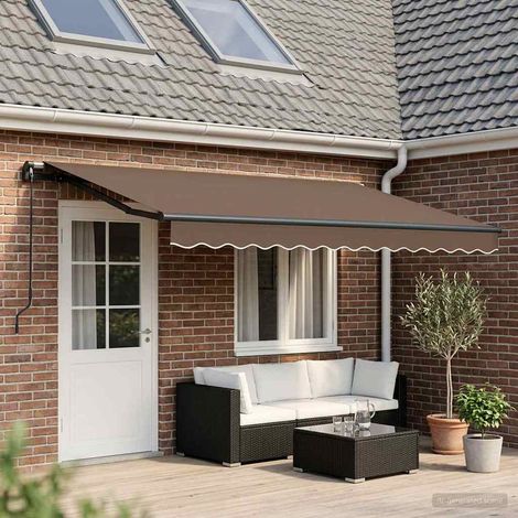 Teenpull – Einziehbare Markise Taupe 4 x 2 m Stoff (1/5)