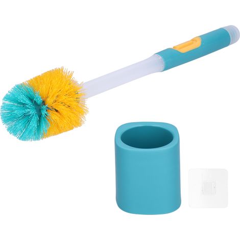 Support mural pour brosse de toilettes avec manche antidérapant - Set de nettoyage pour salle de bain (1/5)