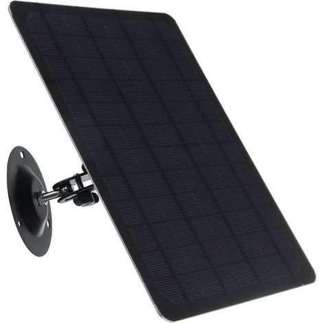 Pannello solare micro USB da 10 W 5 V 2000 mAh, rotazione a 360 gradi, impermeabile, monocristallino, montabile a parete, nero -Crezuo