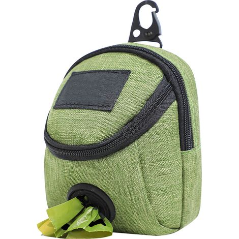 Sac à friandises pour chien, distributeur de sacs à déjections canines, support extérieur, sac à fermeture éclair avec boutons métalliques, compatible avec la plupart des laisses pour chien. (1/5)