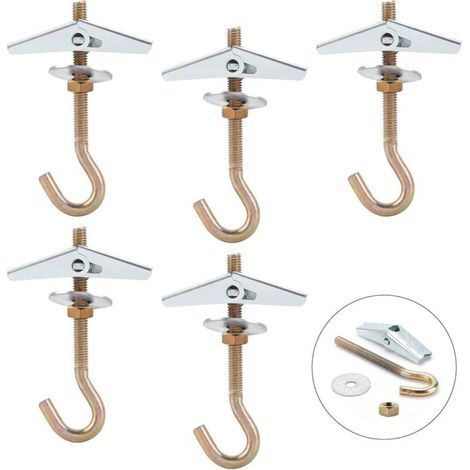 Crochet Plafond,M6x85mm Crochet Fixation Plafond,Crochet Lustre Plafond(5Pcs) (1/5)