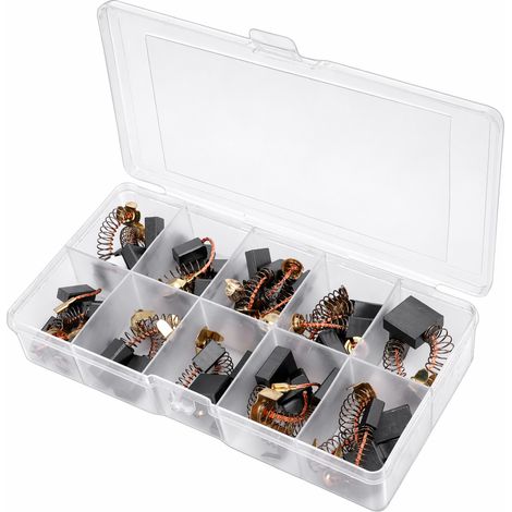 Lot de 40 charbons pour moteur électrique (10 tailles assorties) – Balais en graphite et cuivre pour la réparation d'outils électroportatifs