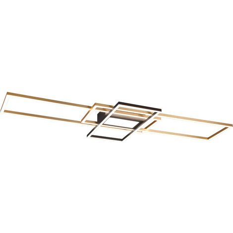 Plafoniera Trio Irvine LED 60W 4 luci ottone nero 105cm (1/5)