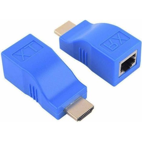 Extension HDMI 1080P RJ45 Ports Réseau LAN Extension HDMI jusqu'à 30 m sur câble Ethernet LAN CAT5e/6 UTP pour moniteur HDTV 1 paire (1/5)