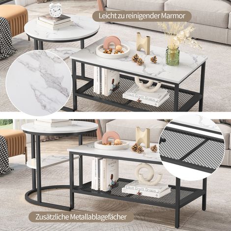 Table basse parent-enfant style Ins, légère et luxueuse, ensemble table d'appoint avec rangement pour salon, noire (1/4)