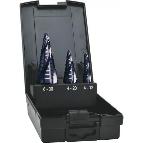 Set di frese a gradino HSS TiAlN 4 Spiral 4-30 mm EXACT