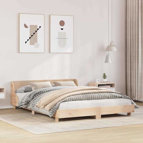 Bed Frame without Mattress 160x200 cm Solid Wood Pine vidaXL (1/5)