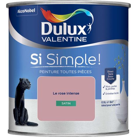 Peinture toutes pièces Dulux Valentine Si Simple  Satin Le Rose Intense 0,5 L