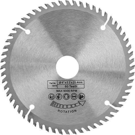 Disque de scie carbure 148 mm 60 dents pour bois, lame circulaire de coupe (1/5)