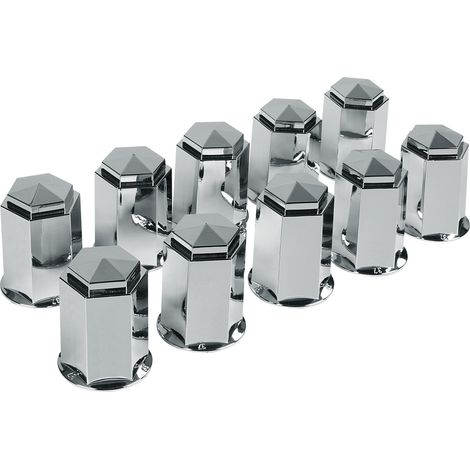 Set 10 copribulloni in ABS - Ø 32 mm - Cromo (1/5)