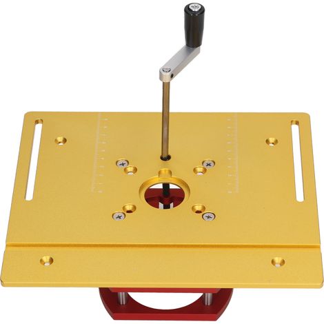 Plateau de Levage Manuel pour Défonceuse - Insert Précis pour Table de Travail - Finition Dorée (1/5)