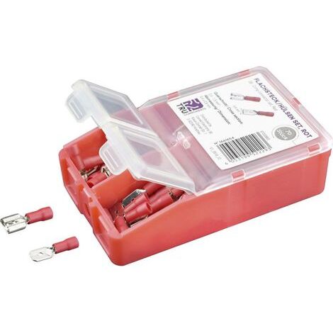 TRU COMPONENTS TC-6646616 Assortiment de cosses à sertir 0.50 mm² 1.50 mm² rouge 140 pc(s) X898311 (1/2)