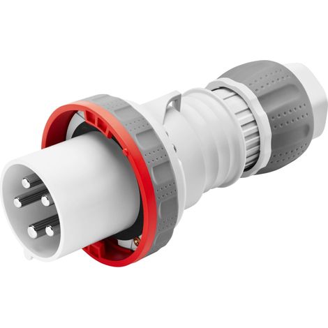 HP gerader mobiler Stecker IP69 3P+E 63A 380-415V Rot 6H Verdrahtungsgehäuse